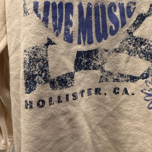 Hollister California Graphic Sweatshirt Crewneck Flowers Beige Small - Picture 2 of 4